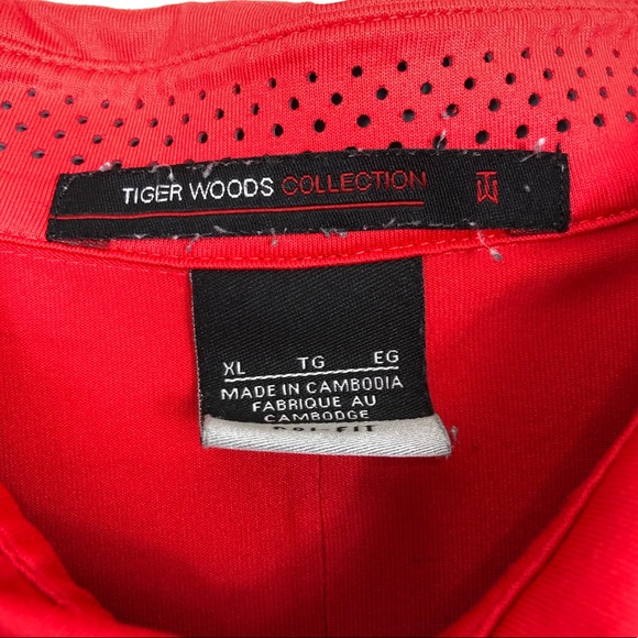 Tiger Woods Nike Dri-Fit Red Striped Golf Polo Sz XL - Picture 4 of 12